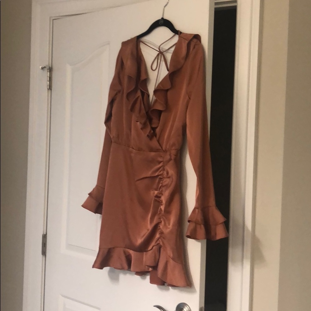 Silk Majorelle copper dress